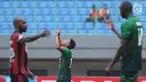 Pemain depan PS TNJ, A Nufiandani (tengah) menunjuk ke atas usai laga melawan Persipura pada lanjutan Liga 1 Indonesia di Stadion Patriot Candrabhaga, Bekasi, Sabtu (4/11). PS TNI unggul 2-1. (Liputan6.com/Helmi Fithriansyah)