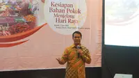 Menteri Amran Sulaiman saat acara Fokus Group Diskusi mengenai kesiapan bahan pokok menjelang Hari Raya.