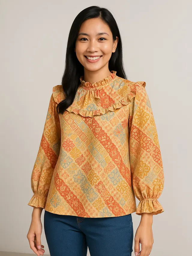 Model Blouse Batik Lengan Bishop yang Lagi Tren/Ilustrasi AI