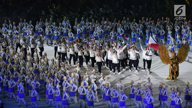 Aksi Kontingen Berbagai Negara di Pembukaan Asian Games 2018