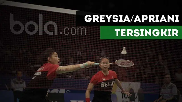 Berita video ganda putri Indonesia, Greysia Polii / Apriani Rahayu tersingkir dari 16 besar Indonesia Open 2017.