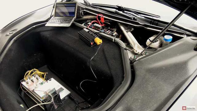 Penyambungan rig tambang uang kripto ke mobil Tesla (KmanAuto)