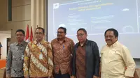 Pemerintah melalui Kemkominfo, Kemenperin, Kemendag, dan Kemenkeu bersama dengan Asosiasi Penyelenggara Telekomunikasi  Seluruh Indonesia menetapkan skema Whitelist untuk pengendalian IMEI di Jakarta, Jumat (28/2/2020). (Liputan6.com/ Agustin Setyo W).