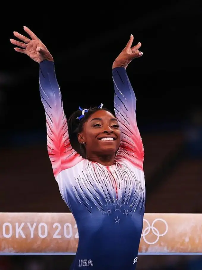 Kembali Berlaga di Olimpiade Tokyo, Simone Biles Pakai Kostum 7.600 Kristal Swarovski