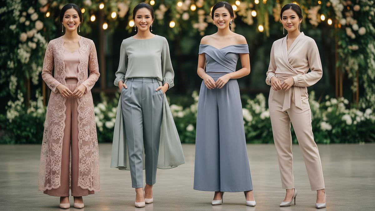 7 Model Baju Bridesmaid Celana Panjang, Anggun Tanpa Harus Pakai Dress