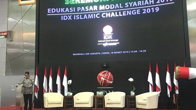 Acara Program Edukasi Pasar Modal Syariah dan IDX Islamic Challenge 2019, Jakarta, Senin (18/3/2019).