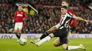 The Magpies -- julukan Newcastle -- telah unggul dua gol pada babak pertama melalui Miguel Almiron dan Lewis Hall. (AP Photo/Dave Thompson)