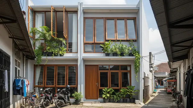 9 Desain Rumah Mungil di Gang Anti Pengap, Strategi Cerdas Sirkulasi Udara dan Cahaya