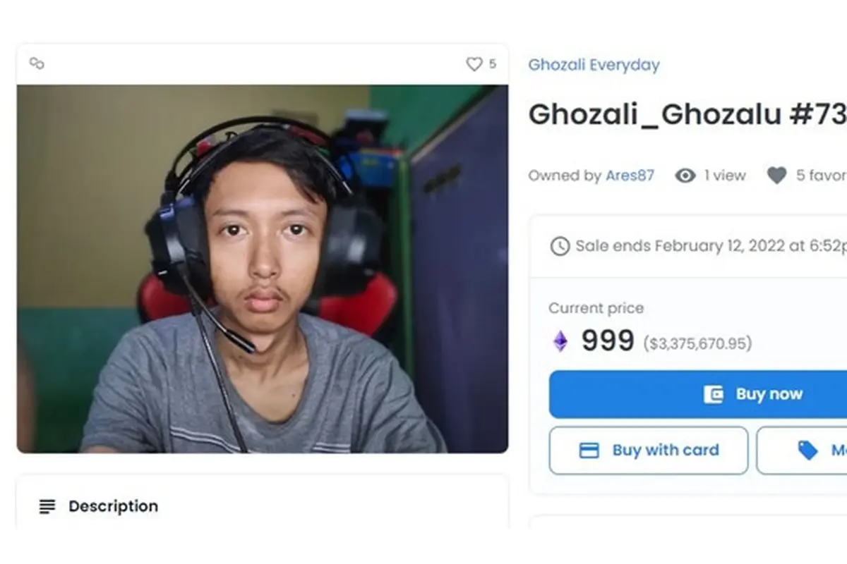 6 Foto Selfie Ghozali dengan Harga Termahal di NFT, Capai Volume Rp 13,3 Miliar