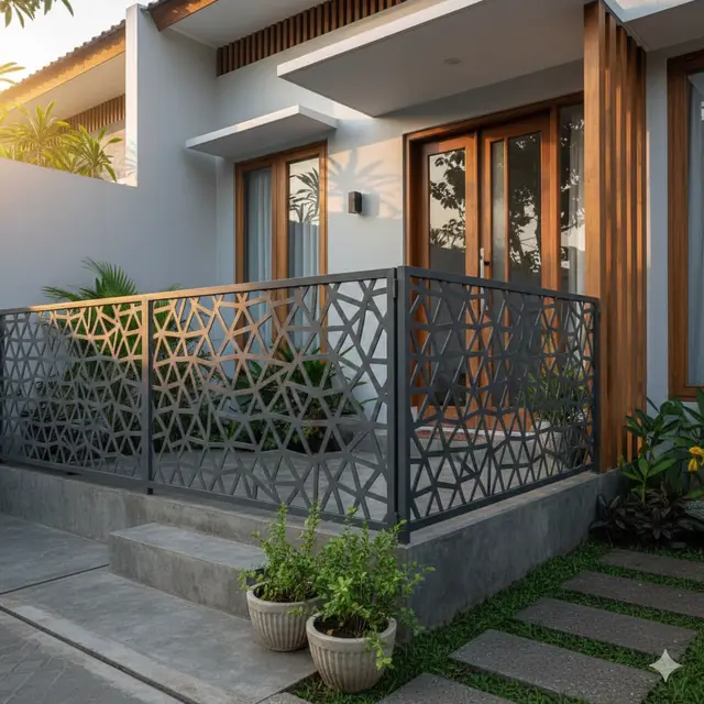 Model Pagar Teras Rumah Kecil (Foto: Gemini AI)