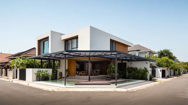 Desain Rumah Sederhana untuk Tanah Hook (AI)