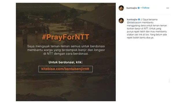6 Seleb Ini Buka Donasi Korban Banjir NTT, Ada yang Dapat Rp 1 Miliar Semalam