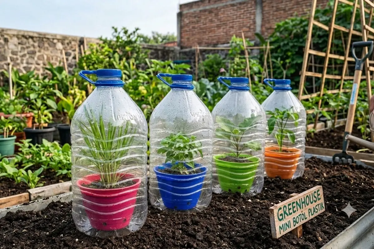 Cara Membuat Greenhouse Mini dari Botol Plastik/AI Generated
