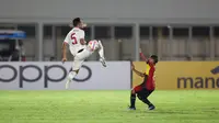 Momen Timnas Indonesia U-20 sukses mengamankan kemenangan kedua saat berjumpa Timor Leste U-20 pada pertandingan lanjutan Grup F pada ajang Kualifikasi Piala Asia U-20 2025. (Abdul Aziz/Bola.com)