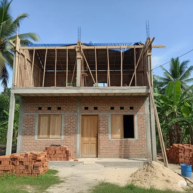Desain Rumah 2 Lantai Sederhana dan Biaya 100 Juta Full. Foto: Gemini