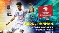 Abdul Rahman direkrut Bali United di putaran kedua Torabika Soccer Championship 2016.