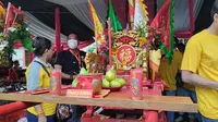 Kelenteng Fat Cu Kung Bio bakal mengarak 23 joli-joli pada Kirab Toa Pe Kong dan Budaya Nusantara dalam rangka festival Cap Go Meh 2023 di Glodok, Jakarta Barat, Minggu (5/2/2023). (Liputan6.com/Winda Nelfira)