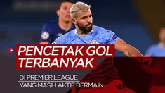 Berita motion grafis 5 pencetak gol terbanyak di Liga Inggris yang masih aktif bermain, salah satunya Sergio Aguero.