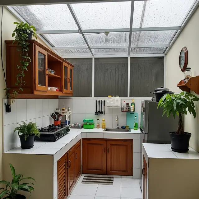 6 Contoh Dapur Terbuka Ukuran Kecil yang Nyaman Dipakai Memasak saat Musim Hujan