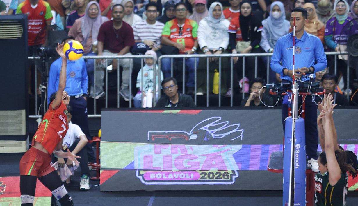 Gelar itu diperoleh setelah mereka memenangkan laga leg kedua melawan Gresik Phonska Plus Pupuk Indonesia. (Dok. PBVSI)