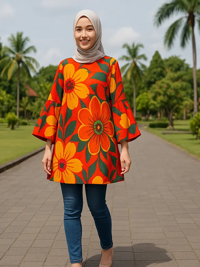 Model Tunik Lengan Lonceng untuk Orang Kurus/via GPT