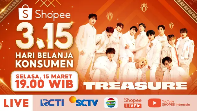 Stay Tune, TREASURE dan Dita Karang 'Secret Number' Siap Guncang Panggung Shopee Hari Belanja Konsumen TV Show