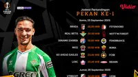 Jadwal dan Live Streaming Liga Europa 2025/2026: Tayang di Vidio