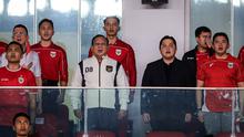 Presiden RI, Prabowo Subianto dan Ketua PSSI, Erick Thohir, menyaksikan laga Timnas Indonesia melawan Bahrain pada laga kedelapan putaran ketiga Grup C kualifikasi Piala Dunia 2026 di Stadion Utama Gelora Bung Karno, Jakarta, Selasa (25/3/2025) malam WIB. (Bola.com/Bagaskara Lazuardi)