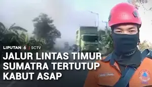 Jalur Lintas Timur Sumatra Tertutup Kabut Asap