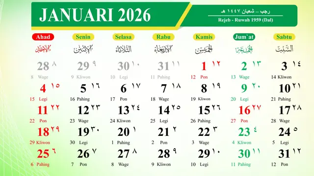 Kalender Hijriah Indonesia Tahun 2026