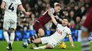 West Ham menyamakan kedudukan lewat gol Jarrod Bowen di menit ke-52, lalu berbalik unggul ketika James Ward-Prowse mencetak gol di menit ke-74. (Ben Stansall / AFP)