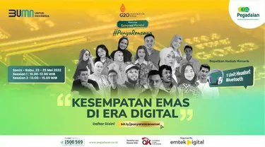 Webinar Generasi Pandai #PunyaRencana bersama Pegadaian dan puluhan content creator yang memberikan bimbingan investasi yang terhubung dengan layanan Pegadaian dalam rangka membentuk generasi pandai yang #PunyaRencana

Yuk simak keseruan Webinar ya...