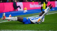 Kaoru Mitoma membuka keunggulan Brighton sebelum digandakan oleh Yankuba Minteh. Minteh kemudian mencetak gol keduanya di laga ini pada paruh kedua. (AP Photo/Dave Shopland)