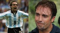 Gabriel Batistuta dari Argentina. Ia mencetak 10 gol selama mengikuti Piala Dunia tahun 1994, 1998 dan 2002 (Istimewa)