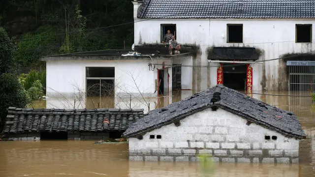FOTO: Banjir Bandang Berpotensi Besar Menerjang Anhui