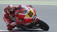 Pebalap Astra Honda Racing Team, Dimas Ekky Pratama, saat melakoni balapan kelas Moto2 European CEV International Championship seri Catalunya, Minggu (18/6/2017). (Astra Honda Racing Team)