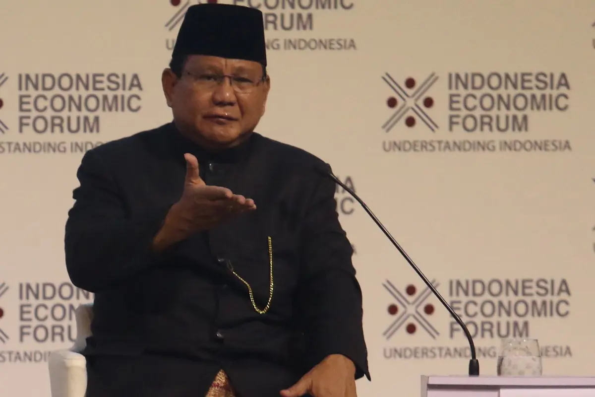 Prabowo Pidato di Indonesia Economic Forum