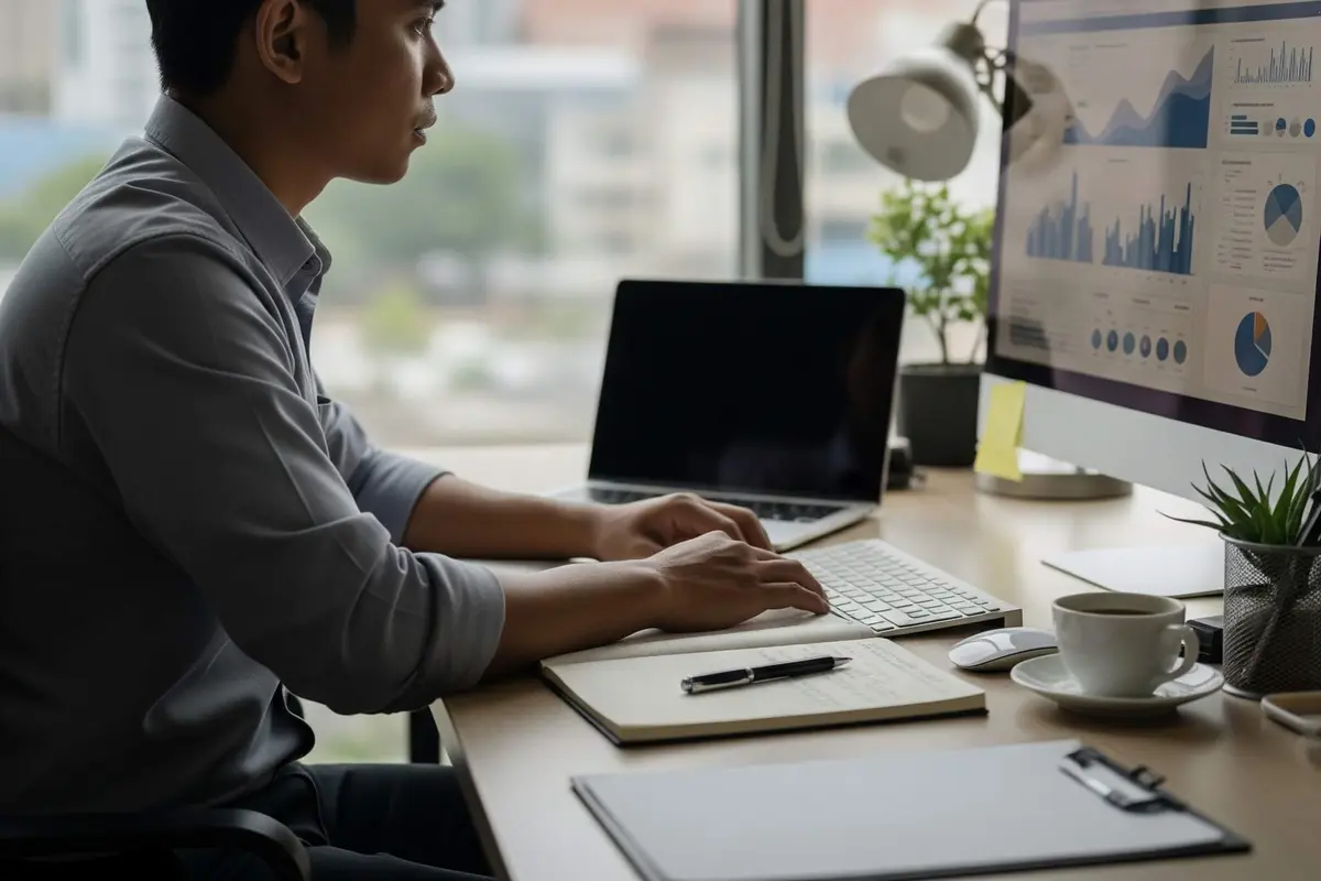Ilustrasi Pekerja. Microsoft dalam laporan Work Trend Index 2026 mengungkapkan bahwa Indonesia berada di posisi terdepan dalam pemanfaatan kecerdasan buatan (AI) di dunia kerja. Foto: AI Generated
