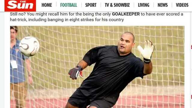 The Sun mengunggah foto Jose Luis Chilavert yang sudah berusia 51 