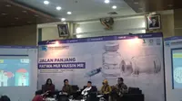 Ketua MUI KH Ma'ruf Amin hadiri Diskusi Jalan Panjang Vaksin MR di Kemenkominfo, Jakarta Pusat, Selasa (18/9/2018). (Merdeka.com/Muhammad Genantan Saputra)