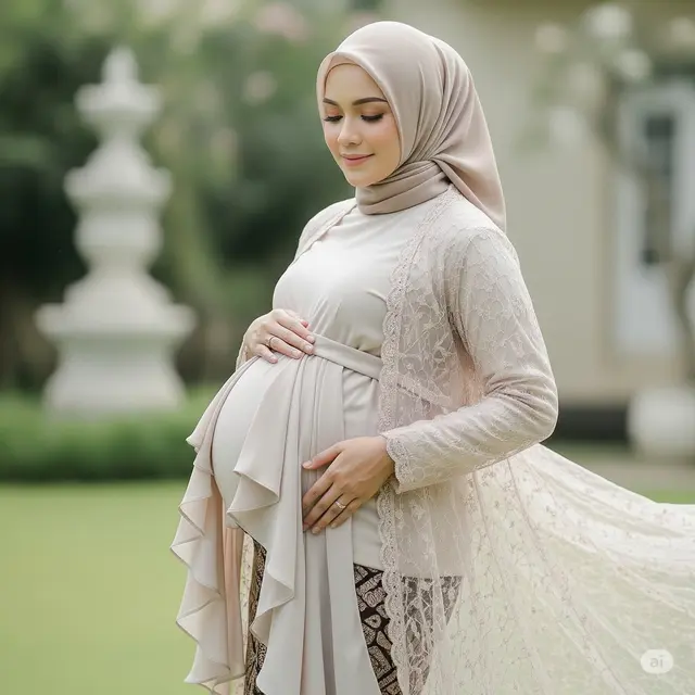 Model Gamis untuk Perut Besar. Foto: Gemini