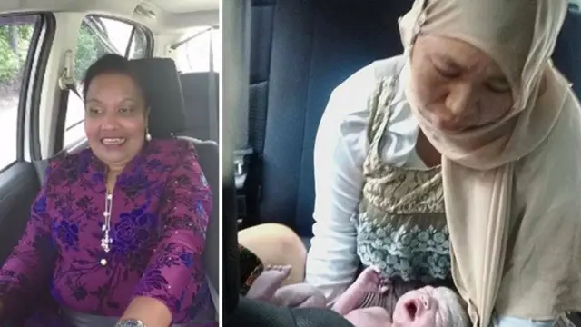 Bayi laki-laki yang lahir di dalam taksi online, Grab Taxi di Kuala Lumpur, Malaysia. (The Star)