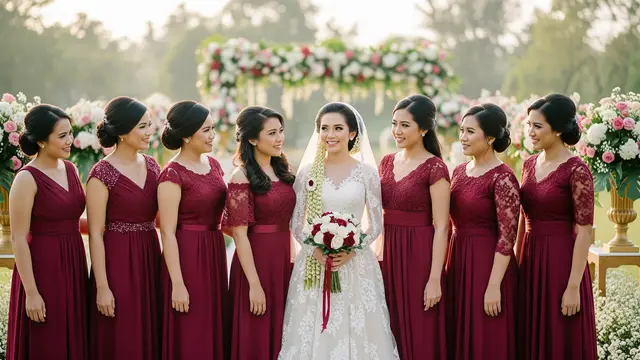 8 Model Baju Bridesmaid Burgundy: Tampilan Elegan, Serasi, dan Menawan di Hari Pernikahan