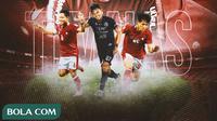 Timnas Indonesia - Ilustrasi Dedik Setiawan, Evan Dimas, Alfeandra Dewangga (Bola.com/Lamya Dinata/Adreanus Titus)