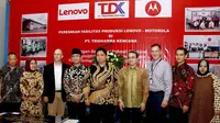 Peresmian fasilitas produksi Lenovo-Motorola di pabrik TDK, Serang, Banten. 