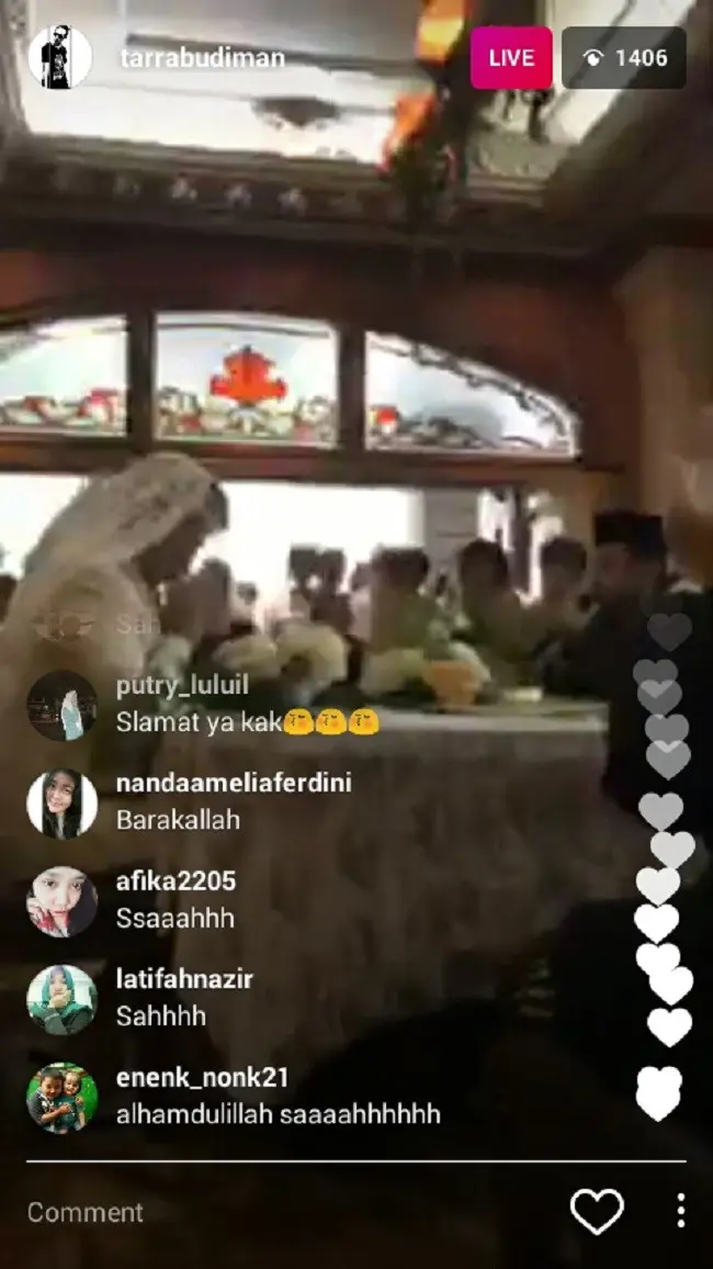 Pernikahan Tarra Budiman dan Gya Sadiqah (Instagram/tarrabudiman)