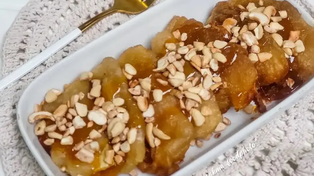Resep nanas goreng saus karamel. (dok. Cookpad @jantu_sukma)