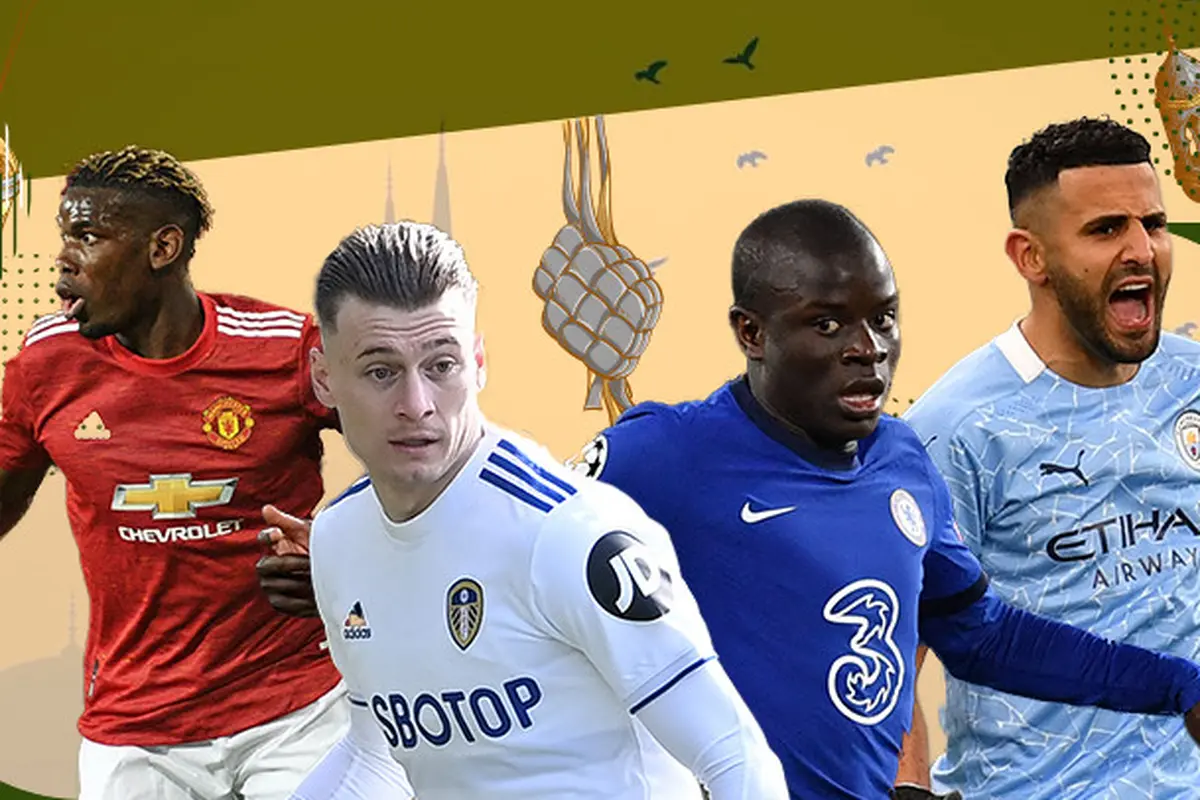 Ezgjan Alioski, N'Golo Kante, Paul Pogba dan Riyad Mahrez