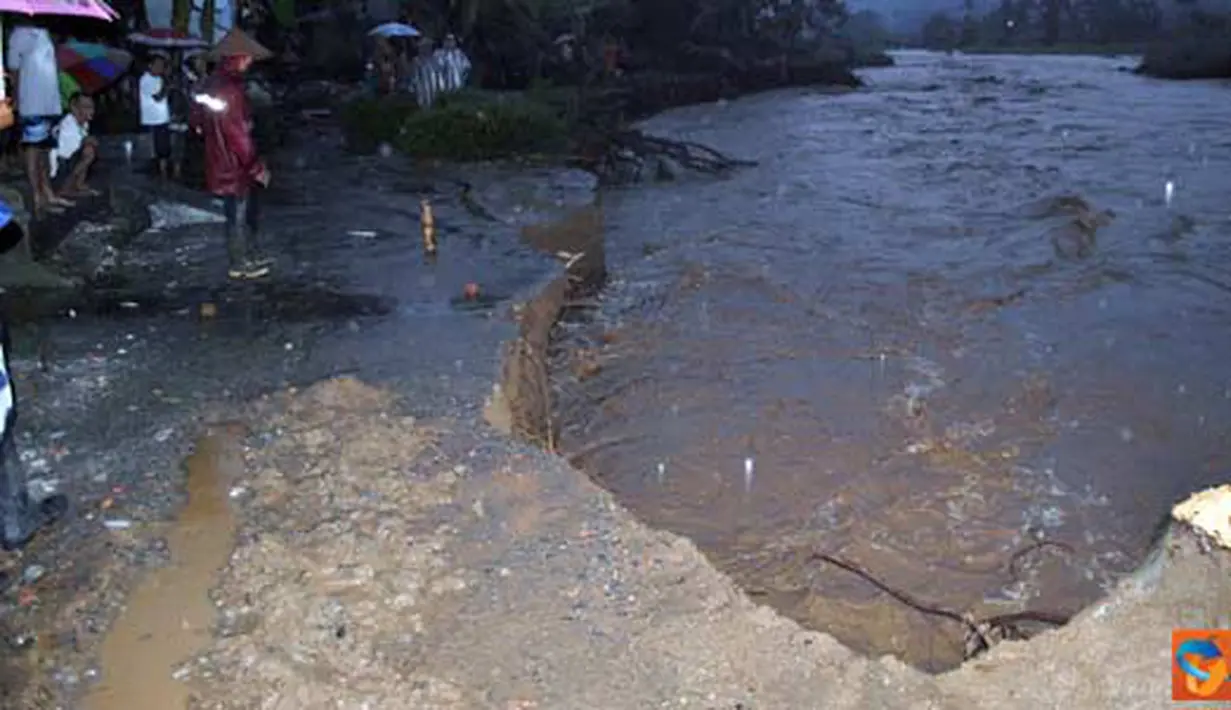 Citizen6, Jember: Abrasi sungai Mandilis, desa Sanenrejo, Kecamatan Tempurejo, Jember. Senin (11/4). (Pengirim: Sapto Raharjanto)