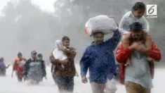 Seiring banjir akibat Badai Harvey yang membuat ribuan orang dari tenggara Texas mengungsi dari tempat tinggalnya.